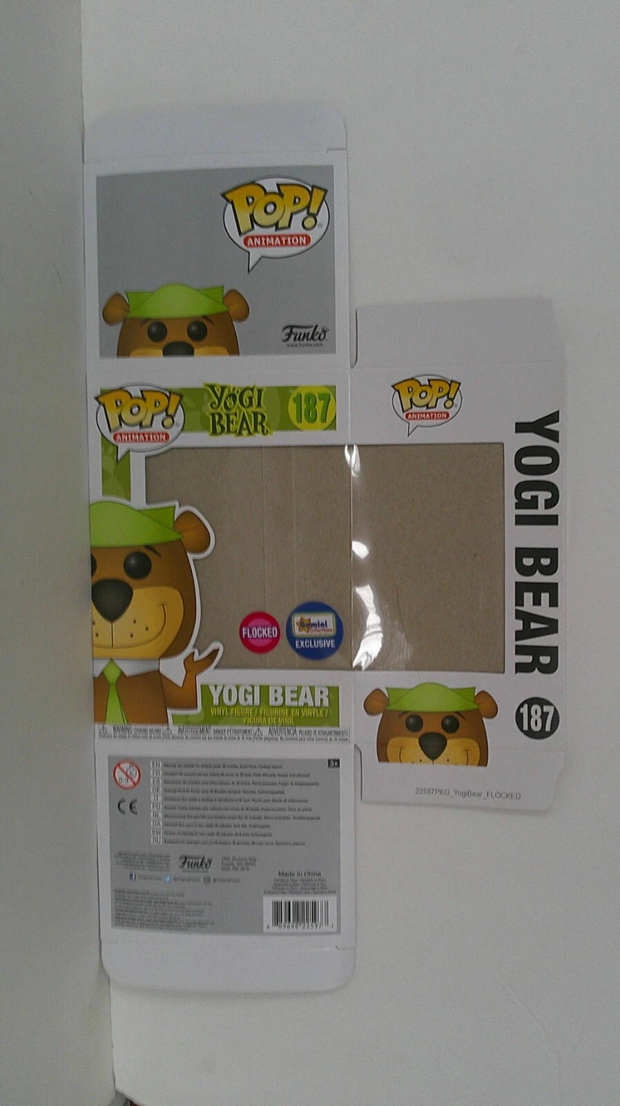 FUNKO FLOCKED YOGI BEAR - REPLACEMENT BOX ONLY - #187